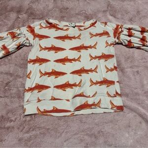 Kate Quinn Kids Sweater with Orange Shark Print